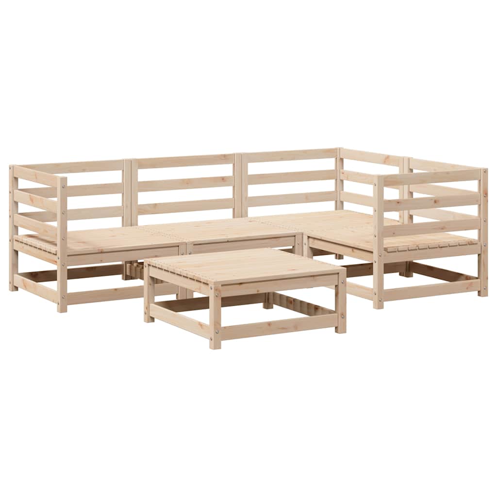 5 Piece Garden Sofa Set Solid Pine Wood