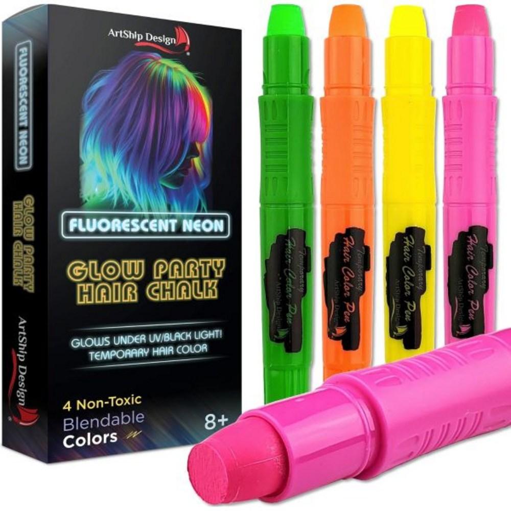 Glow Hair Chalk Fluorescent Neon Glows under Temporary UV or Black Light 1 pcs