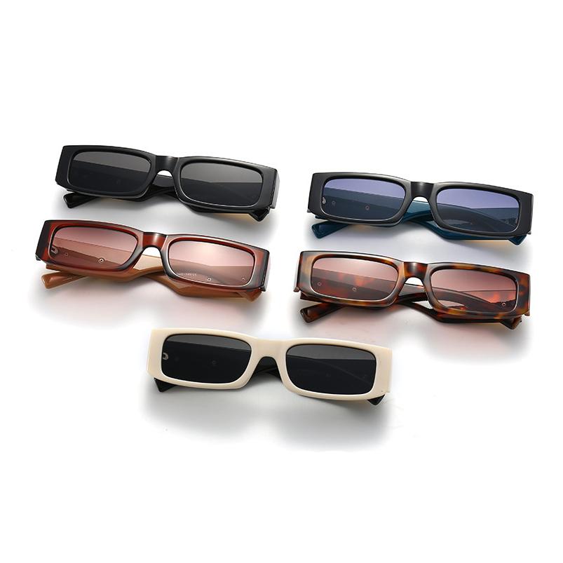 Luxury Brand Designer Small Frame Rectangle Sunglasses Women For Men Trendy Punk Classic Sun Glasses Vintage Metal Square Shades
