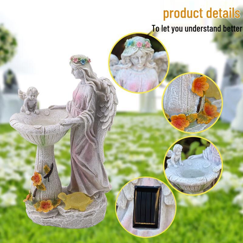 Солнечная ангельская фонтанная скульптура