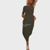 New Women's Solid Color Knitted Long Dress