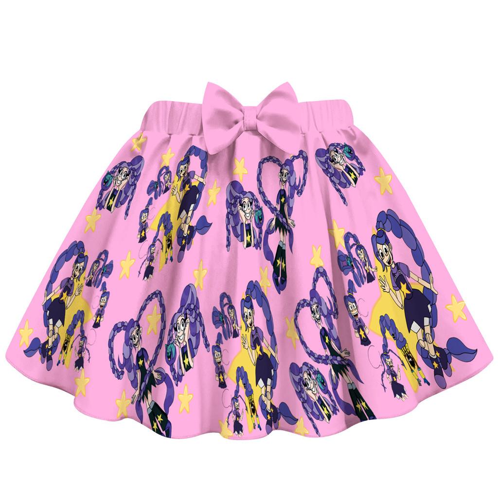 20855 Kids Girls Printed Strappy Swimsuit Swimwear Top Skirt Sets