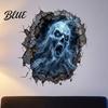 Хэллоуинские Наклейки на Стену для Украшения Дома 3D Наклейка Иллюзия Прорыва Наклейка с Черепом Призраком Жуткие Фоны для Вечеринки Декор Комнаты Вечеринка Отклеивающиеся