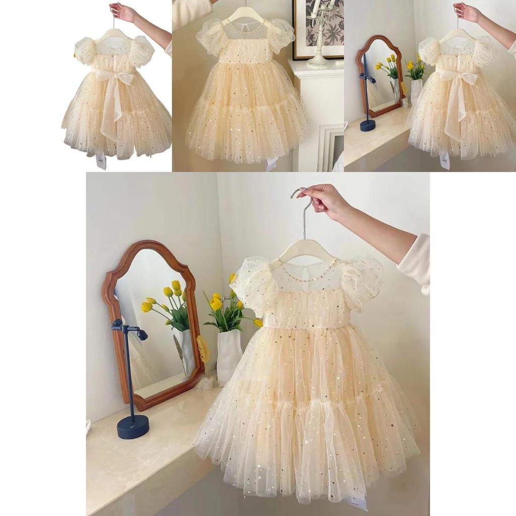 Girl Summer Dress With Tulle Fabric For Toddlers Kids Age 3 To 8 Years