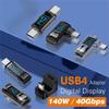 90 Degree USB-C Adapter Right Angle LED Display Type C Adapter Digital Display 40Gbps USB4 Type C Adapter Rapid Charging