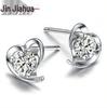 Silver-Plated Heart Stud Earrings - Stylish Korean & Western Design