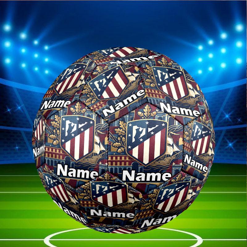 Custom Name Personalized Atletico Madrid Print Size 5 Soccer Ball Training & Match Football, for Team, Kicking, Gift for Football Enthusiasts