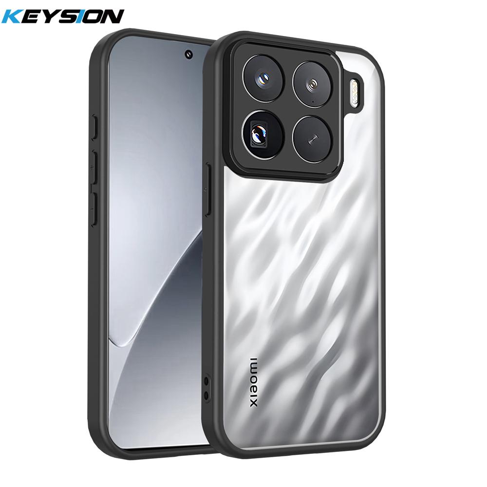 KEYSION Прозрачный чехол для телефона для Xiaomi 15T 15T Pro 5G Мягкий силикон+ПК Прозрачная противоударная задняя крышка для телефона для Xiaomi 15T Pro