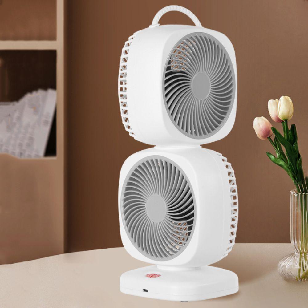 Double-layer Desktop Fan Brushless Air Circulation Fan Double-head Rechargeable Fan Camping Use