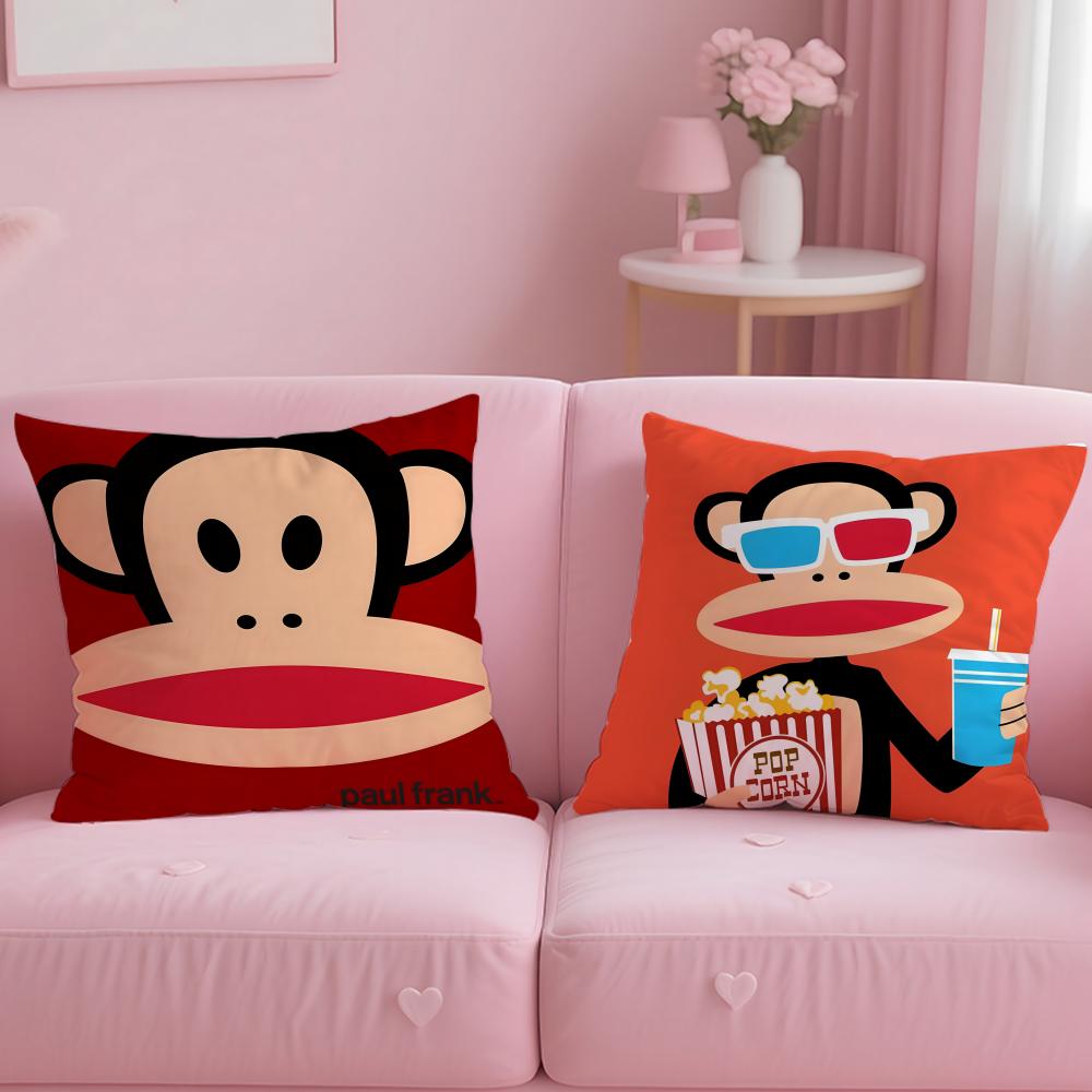 classic brand Paul Frank Cushion Cover Soft EasyWash Pillow Case Versatile for Couch Bed Travel and Office