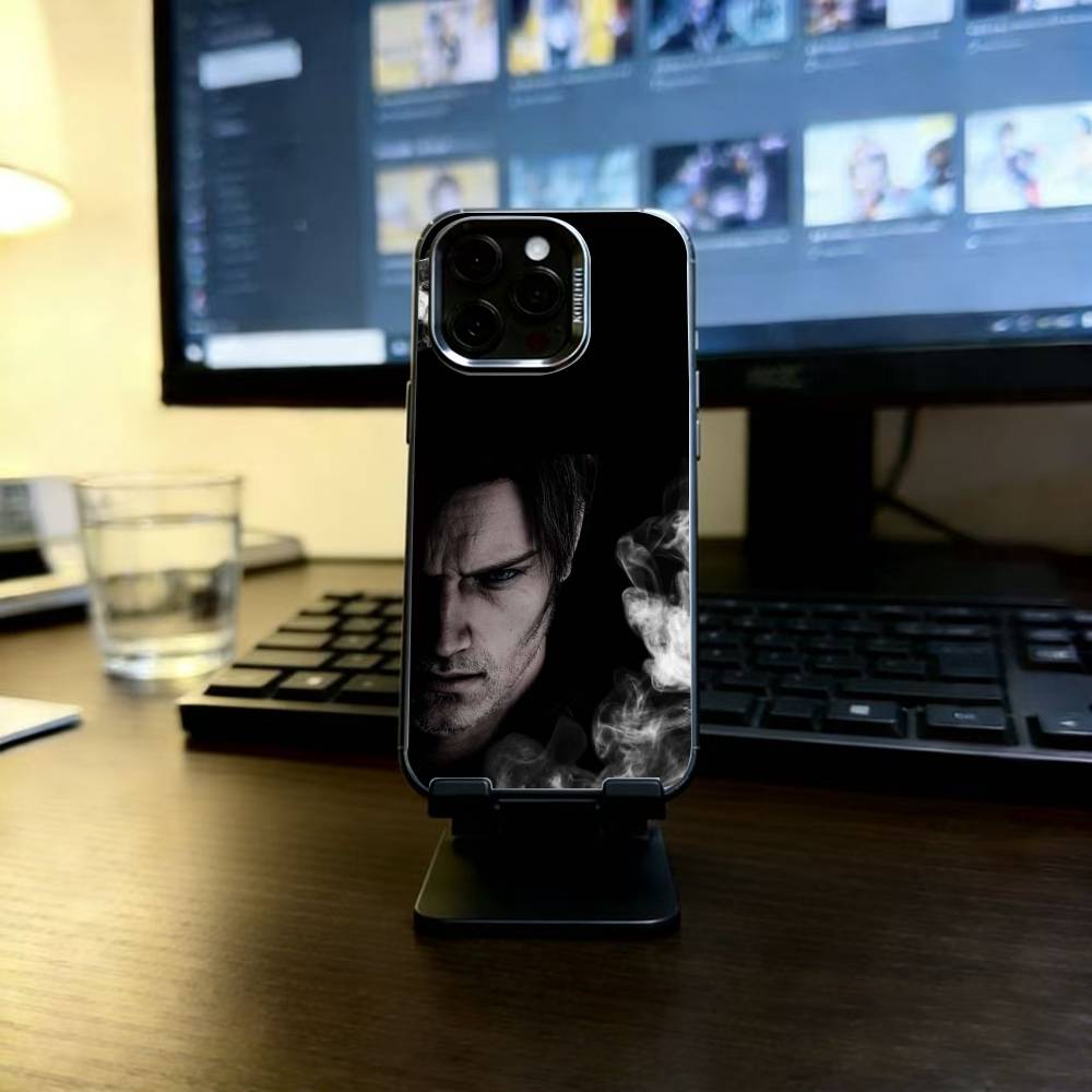 Чехол для телефона Leon Kennedy для iPhone 17,16,15,14,13,12,11 Plus,Pro Max,XS,Цветная серебряная внутренняя крышка