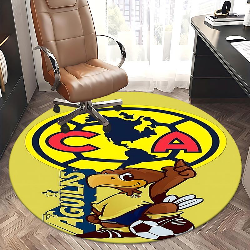 Коврик-подставка для стула с орлом Club América - Круглый ковер для домашнего декора, офисного использования, гостиной
