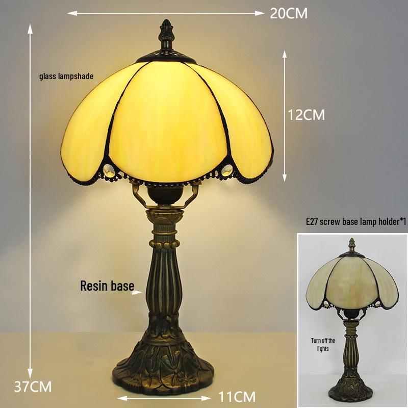 Tiffany Vintage Stained Glass Table Lamp for Bedside or Cafe