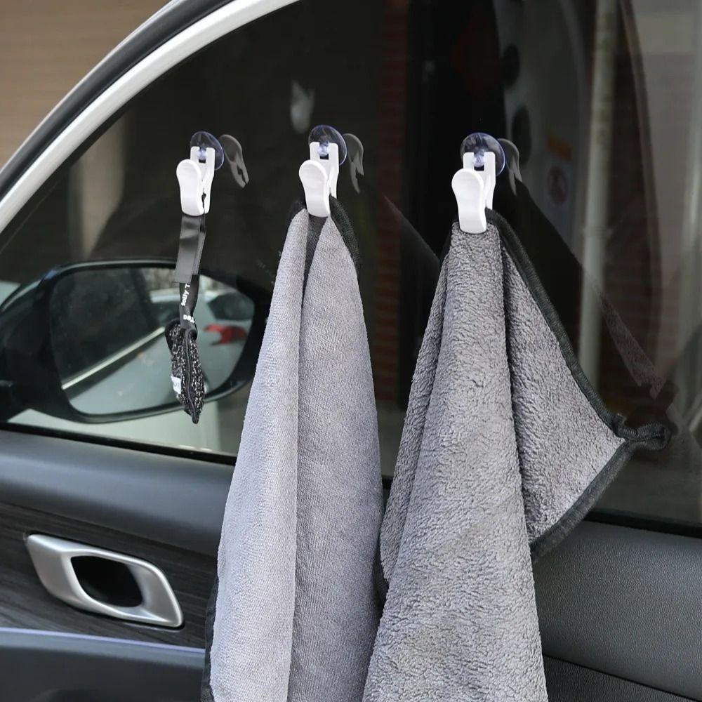 1/4pcs Fixed Suction Cup Storage Clip ABS Bathroom Storage Clip  Kitchen Accessorie