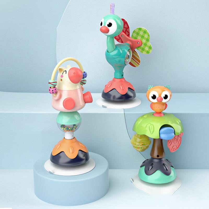 Baby Developmental High Chair Toys-Highchair Tray Rattle Toy with Suction Cup for Early Learning for 6 To 12 Months Old Infant & Toddler Girls