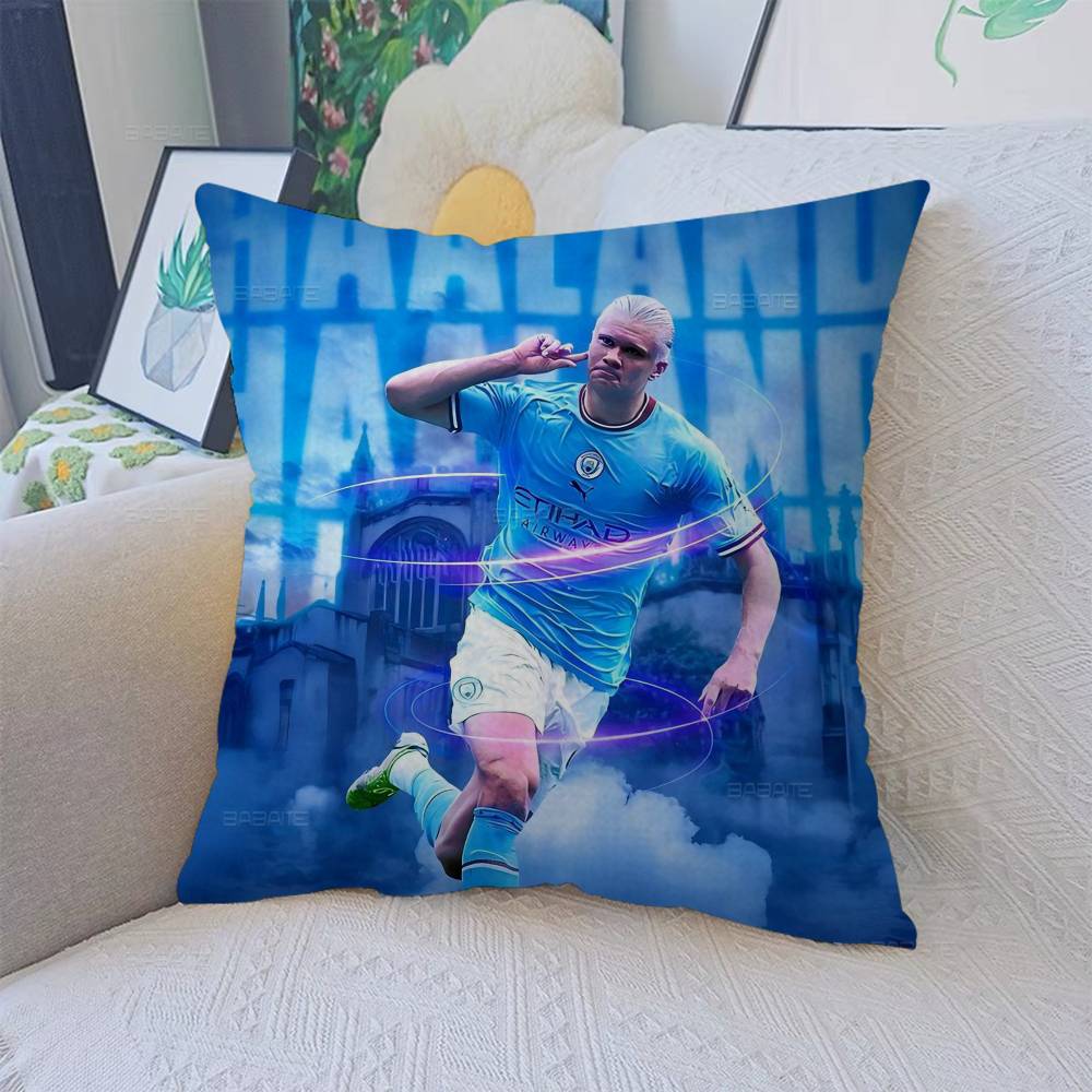 E-Erling B-Braut FootballStar H-Haaland Pillow Anime Pillow Sofa Bed Head Pillow Cover Cushion Cover 45x45 cm Fashion