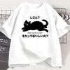 Kawaii Funny T-Shirt Lazy Cat Tshirt Funny Cute Cat Tshirt Women Japanese Style Graphic Tees Women Clothing