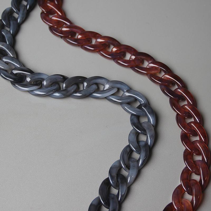 New Fashion Woman Handbag Accessory Chain Detachable Replacement White Beige Red Blue Grey Strap Women Shoulder DIY Resin Chain