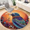 1PC Bird Patterns Office Round Area Rug,  Mat Suitable ForOffice, Under Office Chairs Bedroom Living Room Home Decor, Room Deco