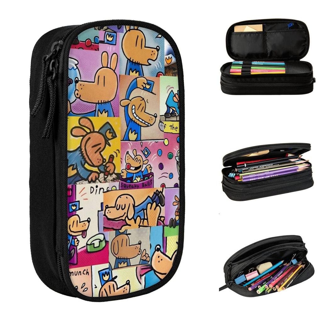 Cute Dogs Mans Cartoon Pencil Case Pencil Pouch Pen Box for Student Big Capacity Pencil Bags Office Gift Accessories