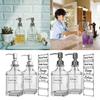 Pack of 2 Transparent Glass Soap Dispenser Shampoo Bottles 550ml for Bathroom and Kitchen Travel Portable Dispensers