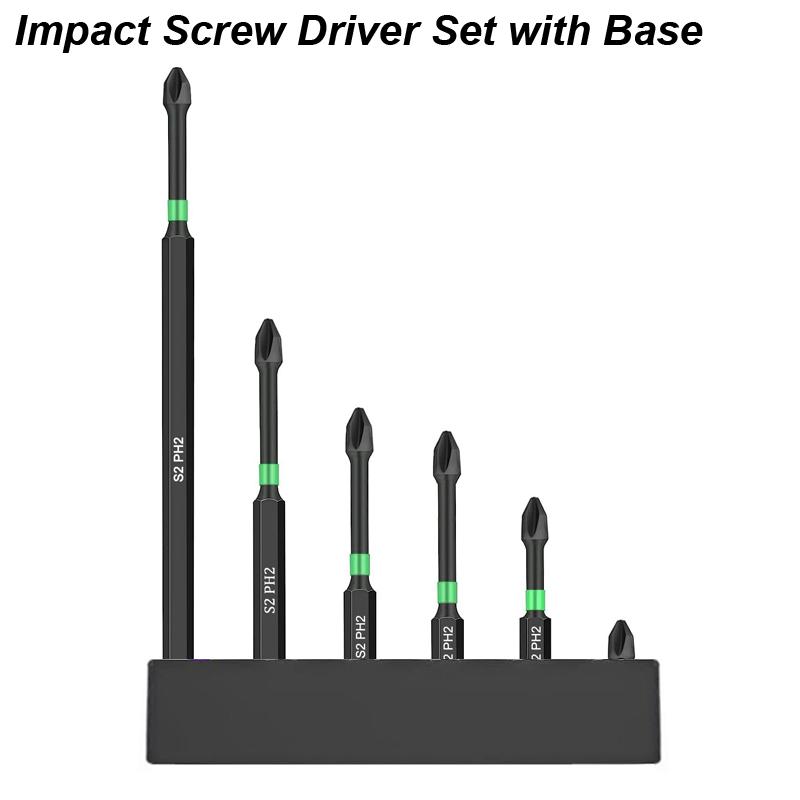 Набор магнитных бит Impact Batch с нескользящим наконечником, шестигранный хвостовик 1/4 дюйма, магнитная головка PH2, набор крестовых отверток Phillippes