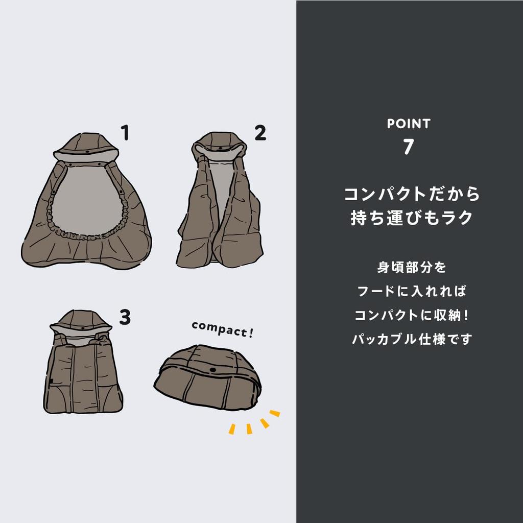 BabyHopper WT Зимняя накидка-парка Monster, подходит для переносок и колясок, 25, Угольный, Легкий, Теплый, Дышащий, Водоотталкивающий,