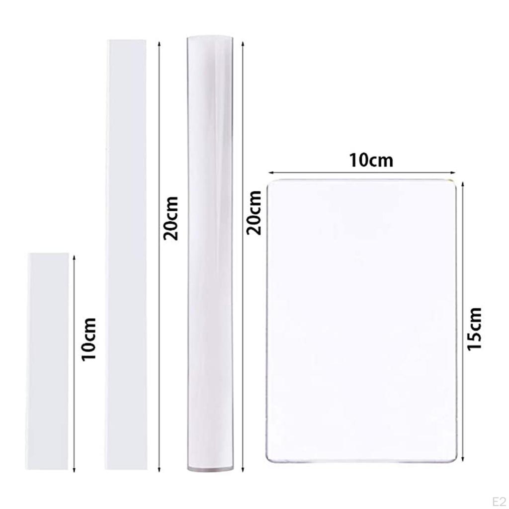 4 шт. валик из акриловой глины с листовой подложкой, полимерный нож для резки для DIY