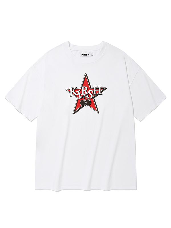 KIRSH Rock Cherry Graphic Loose Fit T-Shirt [White]