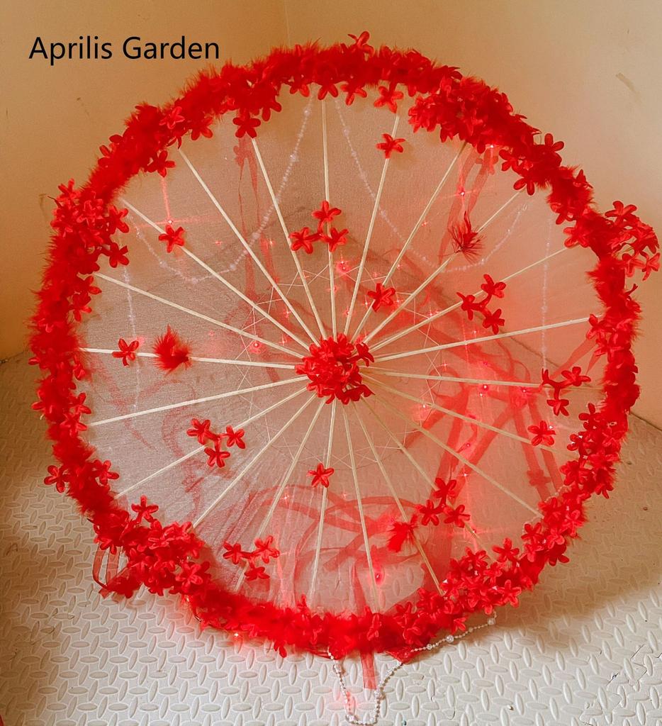 Светодиодная Пряжа Шелковая Ткань Кружево Декоративный Зонт Пляжный Зонт Принцесса Китайский Японский Зонт Драма Ремесло Зонт Косплей