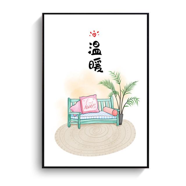 Современный Ресторан Холст Картина Кошка Китайский Стиль Японский Украшение Колодца Висячие Картины Вырезанные Детская Картина Маслом