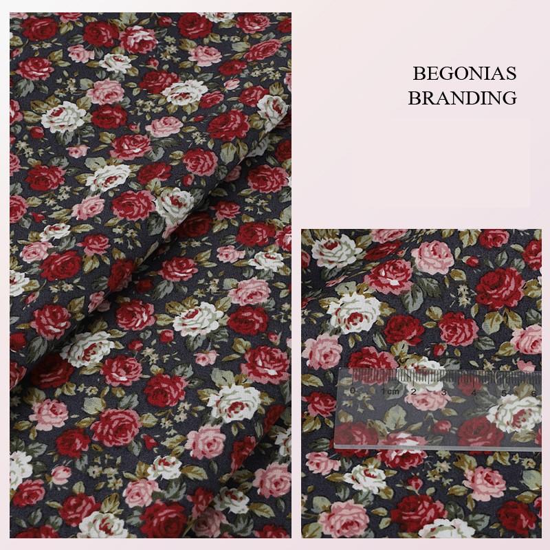 Ткань с цветочным принтом Высококачественная хлопковая ткань Дышащая Мягкая для одежды Шитья Платья Постельное белье Простыни Шторы Материал