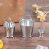 1Pcs Dollhouse Mini Iron Bucket Miniature Model Mini Dollhouse Decorations Ornaments Children Beach Small Bucket Toy
