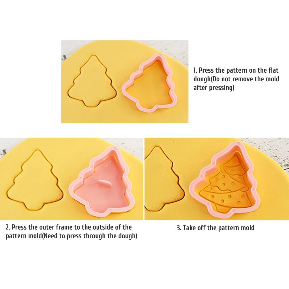 /Набор рождественских тематических формочек Санта-Клаус, рождественская елка, 3D-форма для печенья, форма для выпечки, инструменты для украшения, форма для выпечки