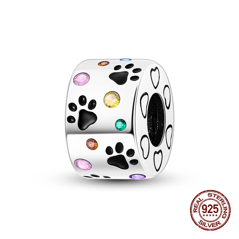 Fashion 100% 925 Sterling Silver Colorful Zircon Stars Moon Separator Charms Bead Fit Original Bracelet Fine DIY Jewelry