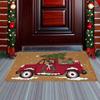 Christmas Doormat Car Pattern Welcome Mat Non Slip Washable Winter Backing Carpet Entrance Rug Home Party Christmas Decoration
