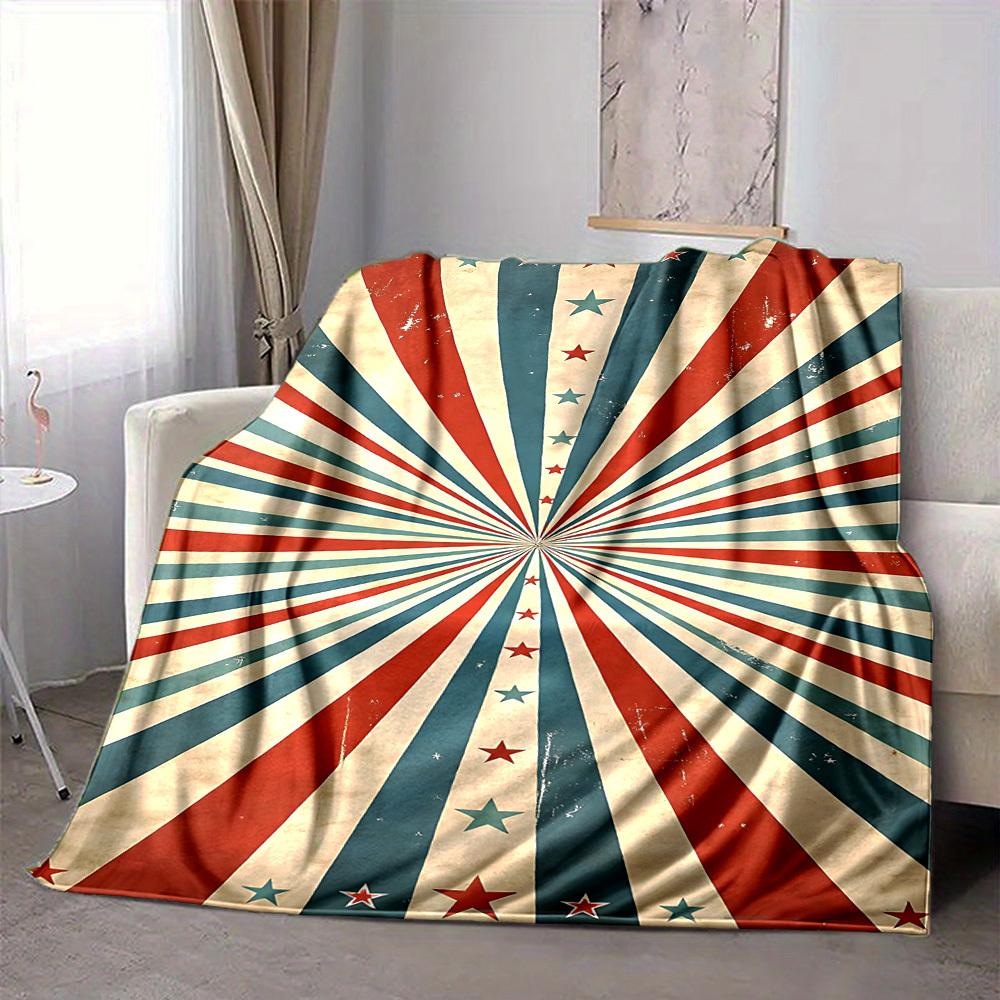 1pc Stars Stripes Lightweight Flannel Blanket, Comfortable and Warm Blanket, for Office and Camping Sofa Bed, Livingroom183
