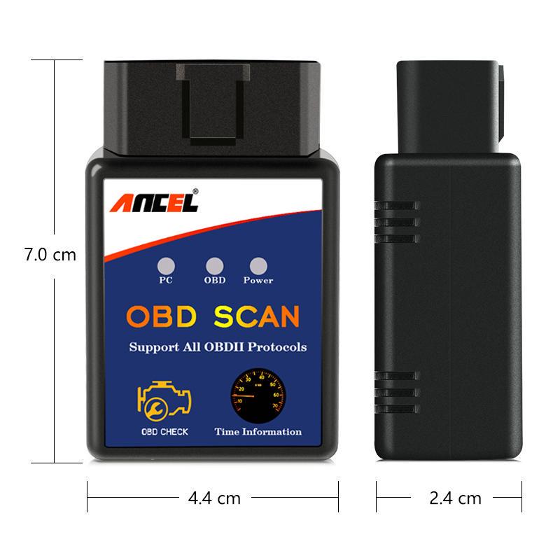 ANCEL ELM327 V1.5 Bluetooth OBD2 сканер автомобильный диагностический инструмент проверка кода неисправности двигателя мини-адаптер OBDII ODB2 для Android