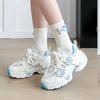 2026New butterfly-decorated mesh sneakers, thick-soled, non-slip, children's chunky shoes, casual sports shoes for girls