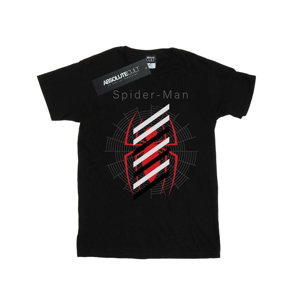 Marvel Mens Spider-Man Logo Stripes T-Shirt