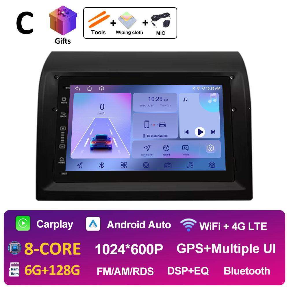 7-дюймовый Android Автомагнитола Видео Мультимедийный Плеер Для Fiat Ducato 2006 2007 2008 2009 - 2016 Беспроводной Carplay Bluetooth Головное Устройство