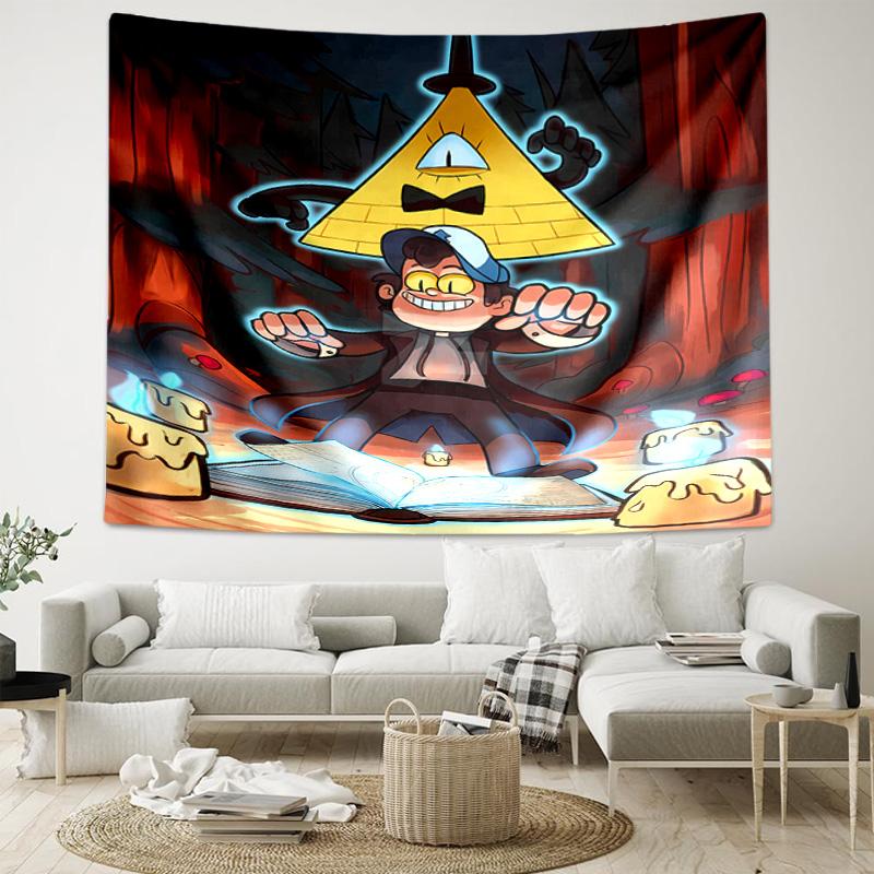 1pc Gravity Falls Tapestry, Living Room, Bedroom, Office, Party Decor, Ideal Festive Gift