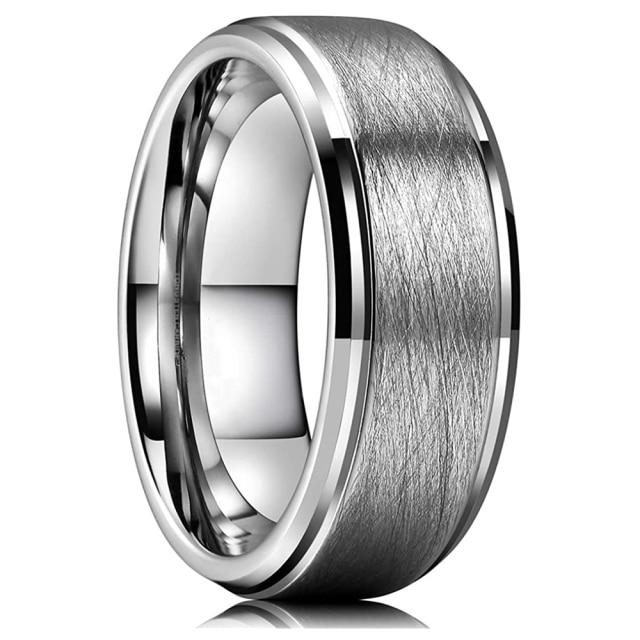 Классическое вольфрамовое мужское кольцо 8 мм, матовое кольцо из нержавеющей стали для женщин, обручальное кольцо для пар, ювелирные аксессуары