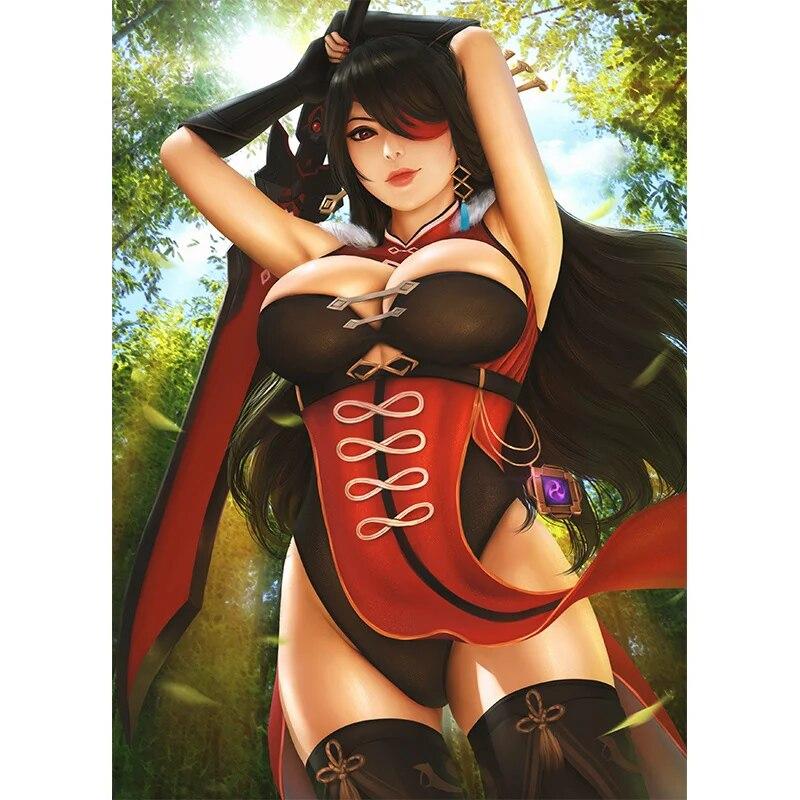 Принт горничной обнаженной 3D сексуальная аниме девушка художественные постеры HD настенная живопись на холсте гостиная спальня домашний декор повесить картину