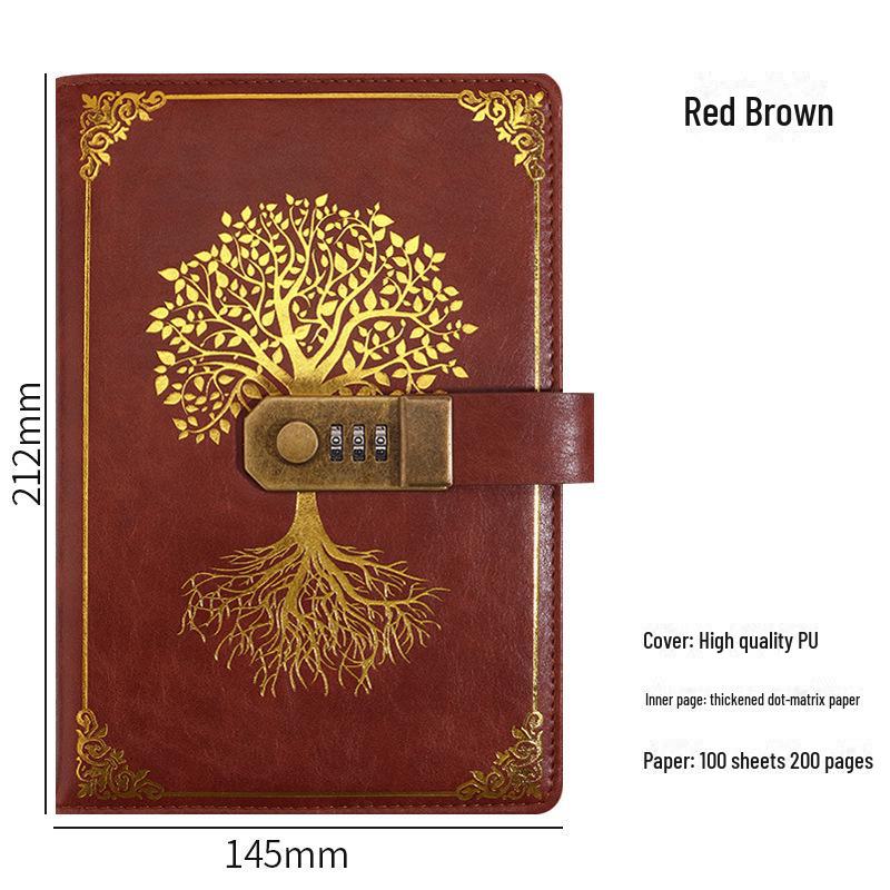 Подарочный набор из ретро-блокнота с паролем формата А5: Ежедневник деловых встреч в офисе с возможностью настраиваемого логотипа.