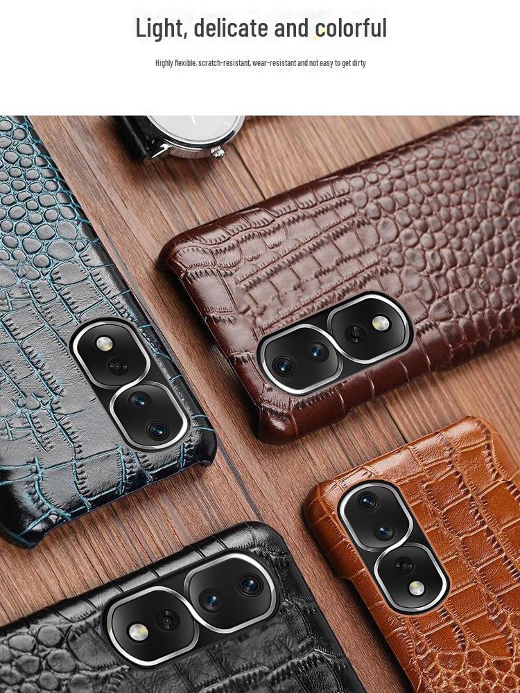 Чехол Honor 20 и 20Pro из натуральной кожи - с узором под крокодиловую кожу, получехол