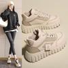 Женские туфли с толстым дном и высоким берцем, весна и осень, новые туфли, увеличивающие рост, повседневные универсальные спортивные туфли белого цвета
