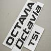 QPZF2 3D ABS Chrome Black Logo OCTAVIA TSI Emblem Letters Car Rear Trunk Badge For Skoda Octavia 1 2 3 4 A5 A7 MK3 Sticker Accessories