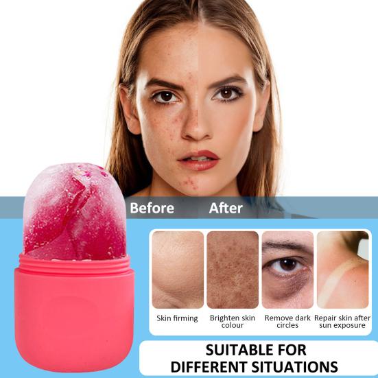 Ice Roller Face Massager Reusable Ice Compress Puffy Eye Bag Removal Pores Shrink Face Silicone Ice Mold Women Skin Care Tool