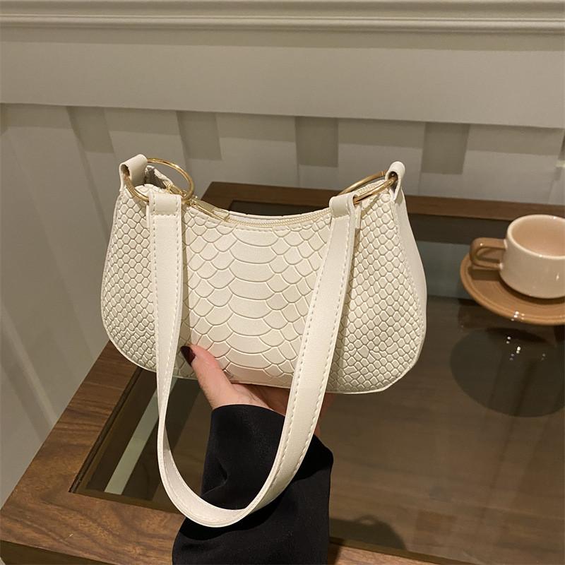 Chic Urban Minimalist Underarm Bag For Women Versatile Fall Fashion In Black Khaki Brown And White Colors